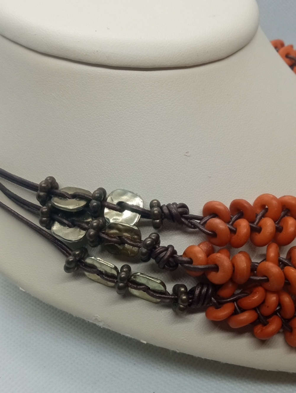 CHICO'S TRIPLE STRAND BEADED/CORD NECKLACE - Picture 5 of 7
